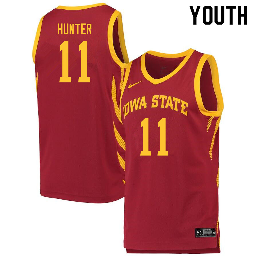Youth #11 Tyrese Hunter Iowa State Cyclones College Basketball Jerseys Sale-Cardinal